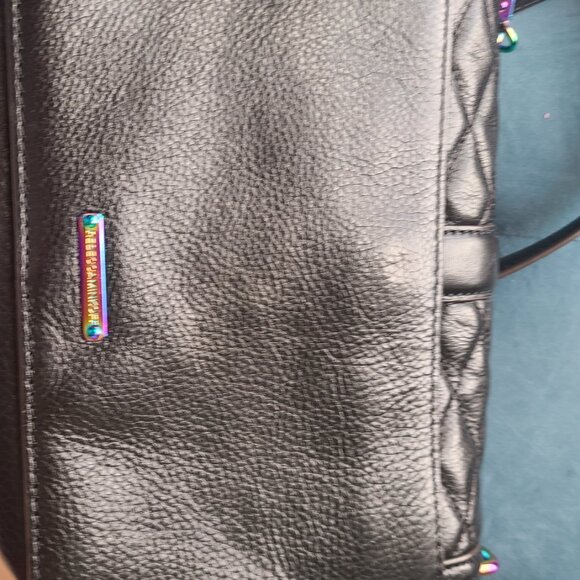 Rebecca Minkoff Iridescent Holograph Love Black /Oil Slick Leather Bag and Dust - Picture 4 of 15